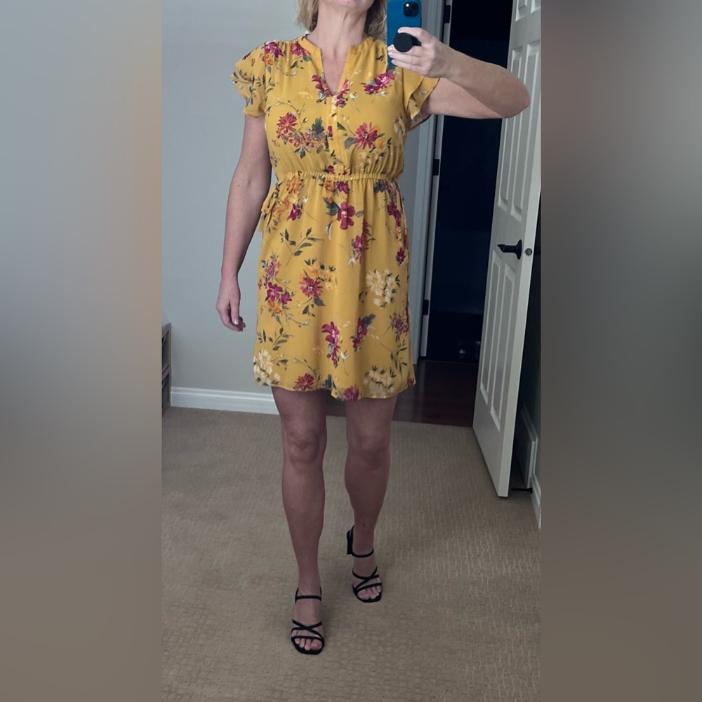 Dex Floral Yellow Dress